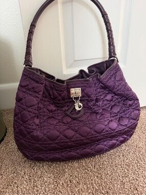 Dior Purple Quilted Shoulder Bag